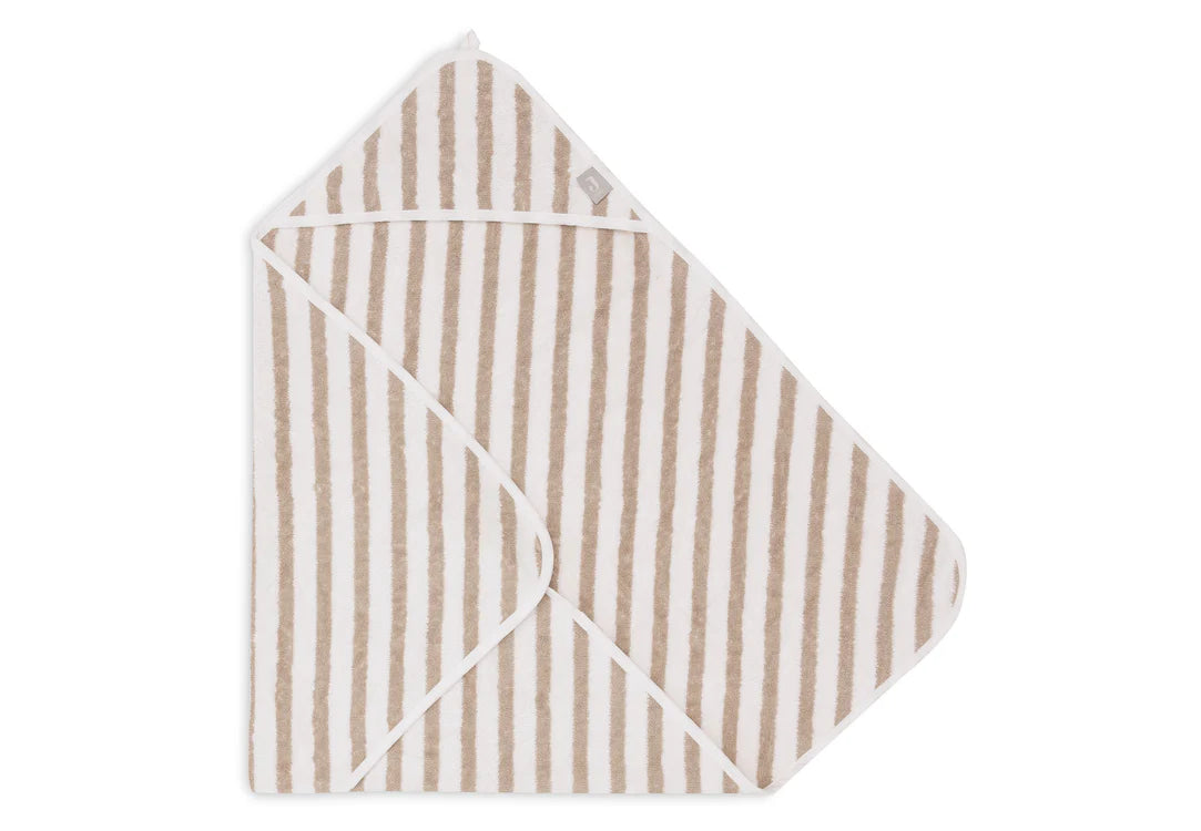 Jollein Badcape 75x75cm Stripe Terry - Olive green - met naam