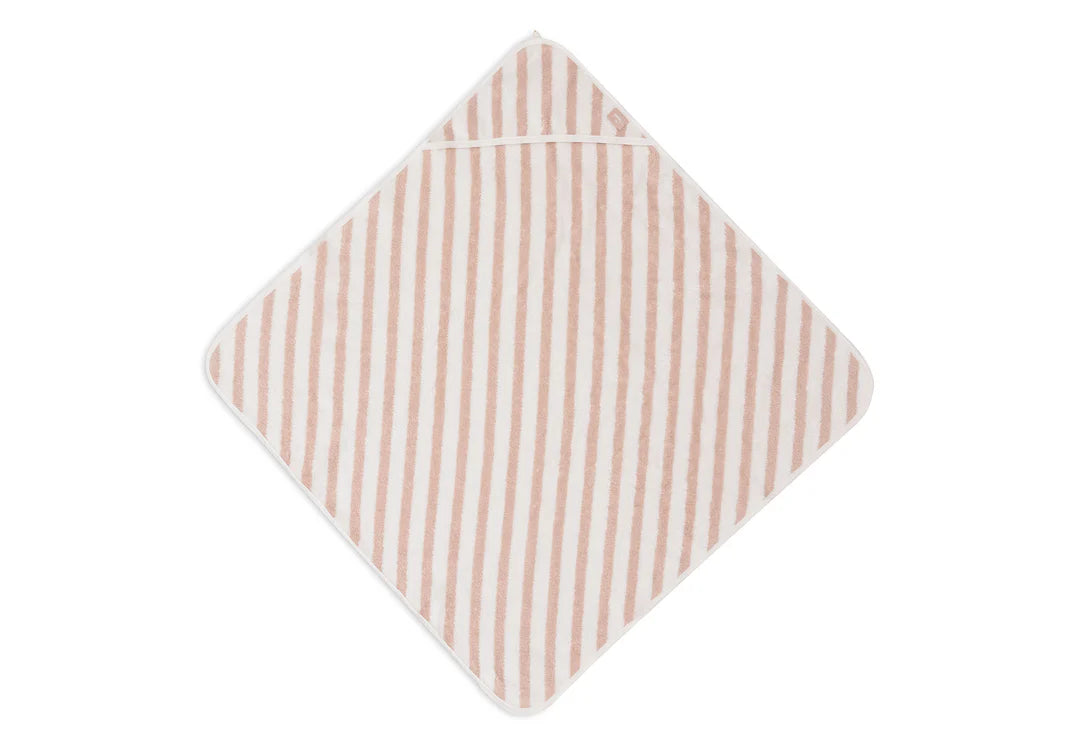 Jollein Badcape 75x75cm Stripe Terry - Wild rose - met naam