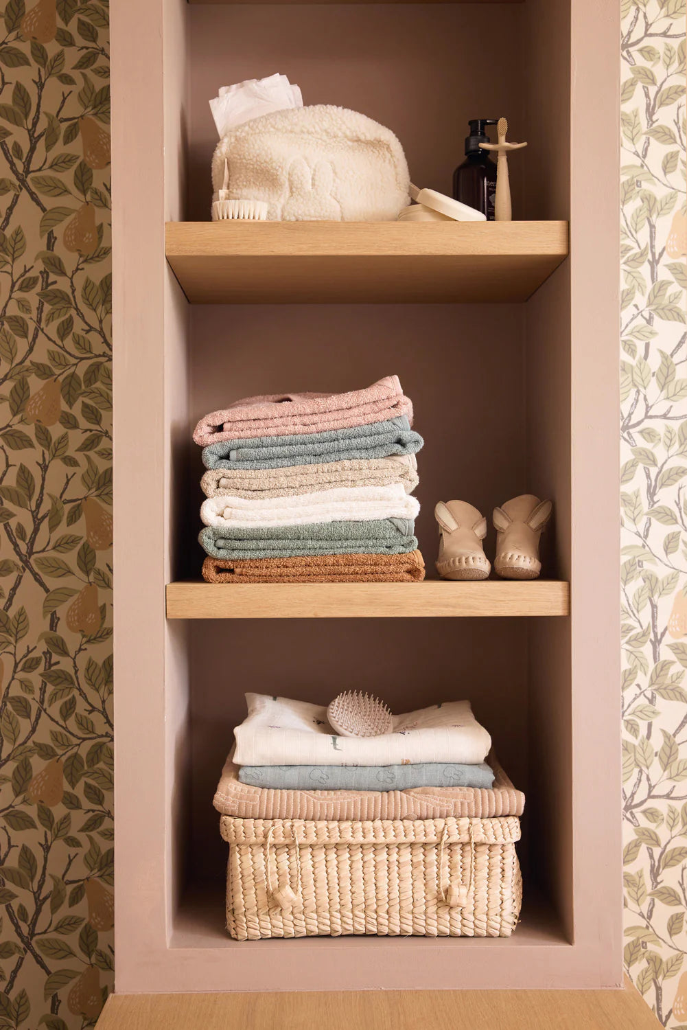 Jollein Badcape met Naam - Badstof - Wild rose