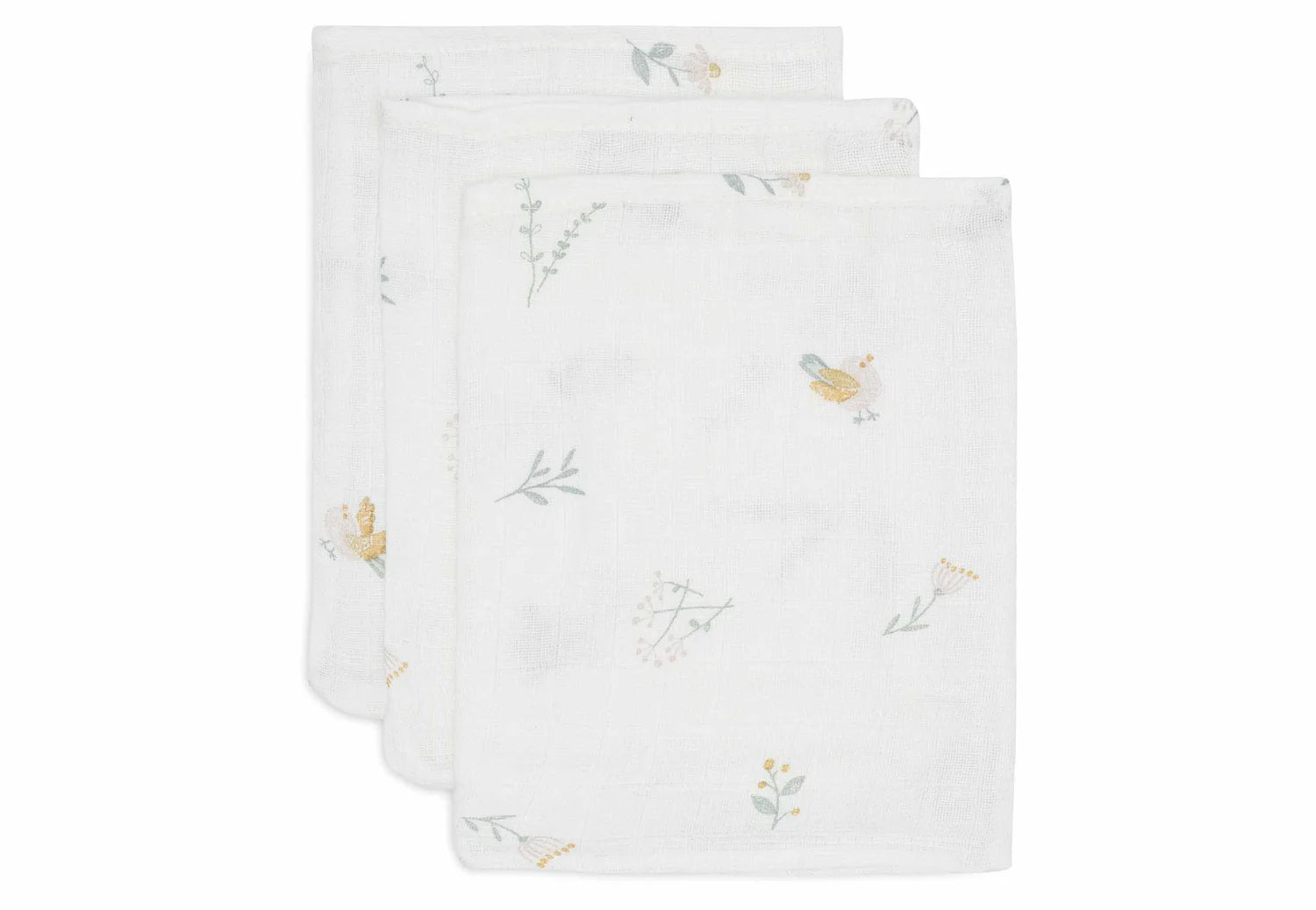 Jollein Washandje Hydrofiel - Lovely Birds 3 stuks