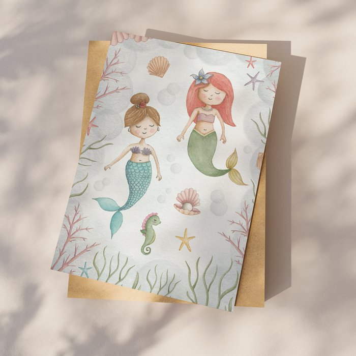 Wenskaart Ansichtkaart Zeemeerminnen