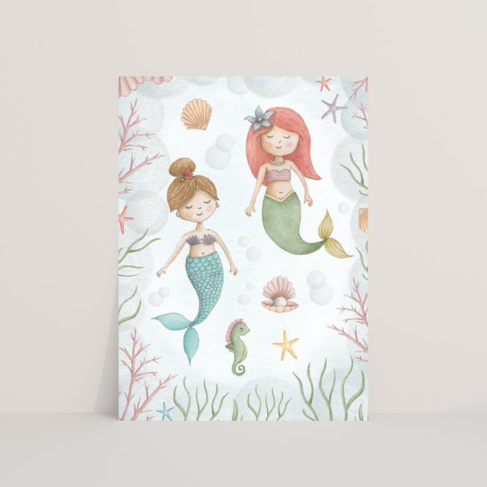 Wenskaart Ansichtkaart Zeemeerminnen