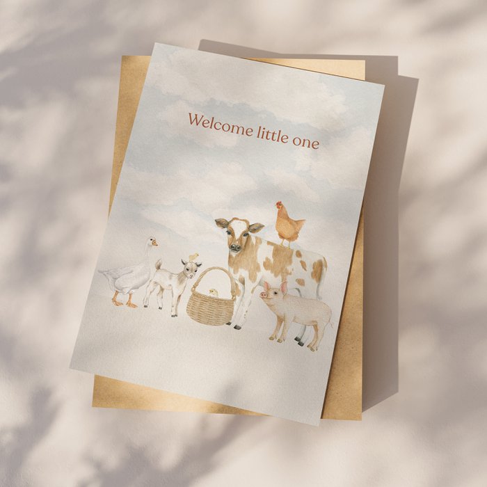 Wenskaart Ansichtkaart Welcome little one