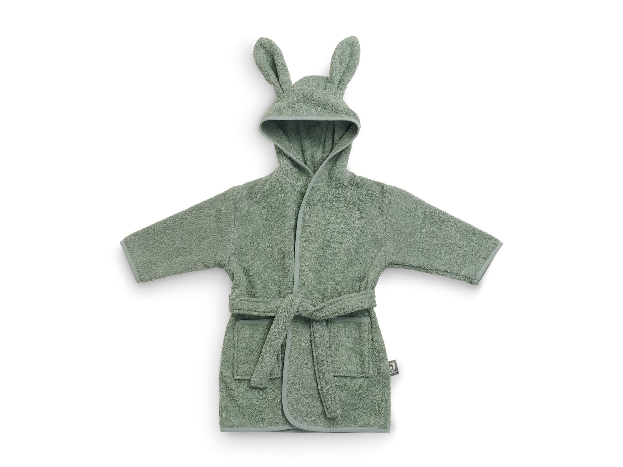Jollein Baby Badjas Badstof - Ash Green - met naam