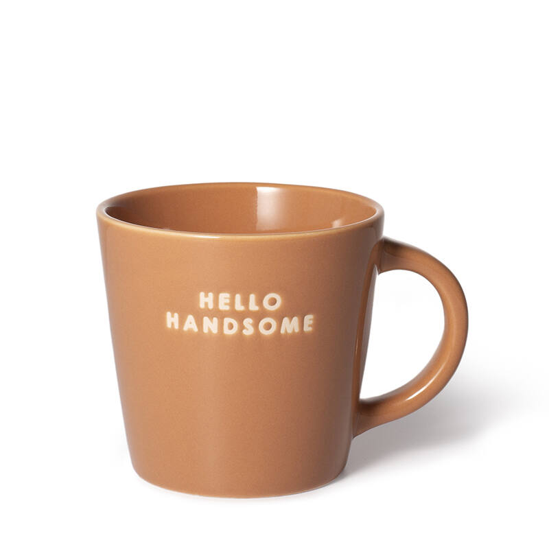 Cappuccinokop HELLO HANDSOME terracotta 250 ml keramiek