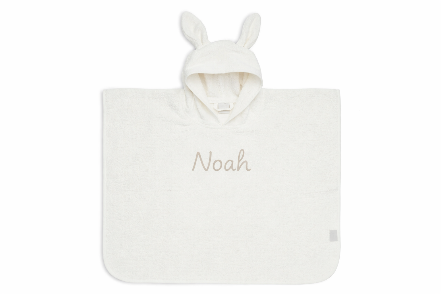 Jollein Badponcho 1-4jr - Ivory - met naam