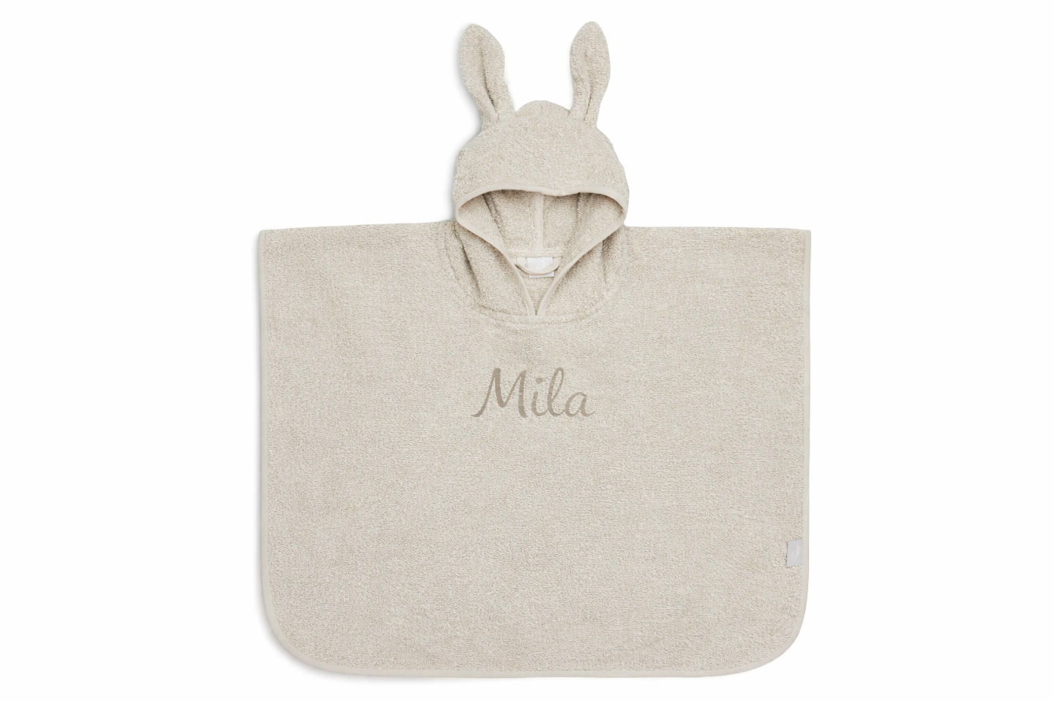 Jollein Badponcho 1-4jr - Nougat - met naam