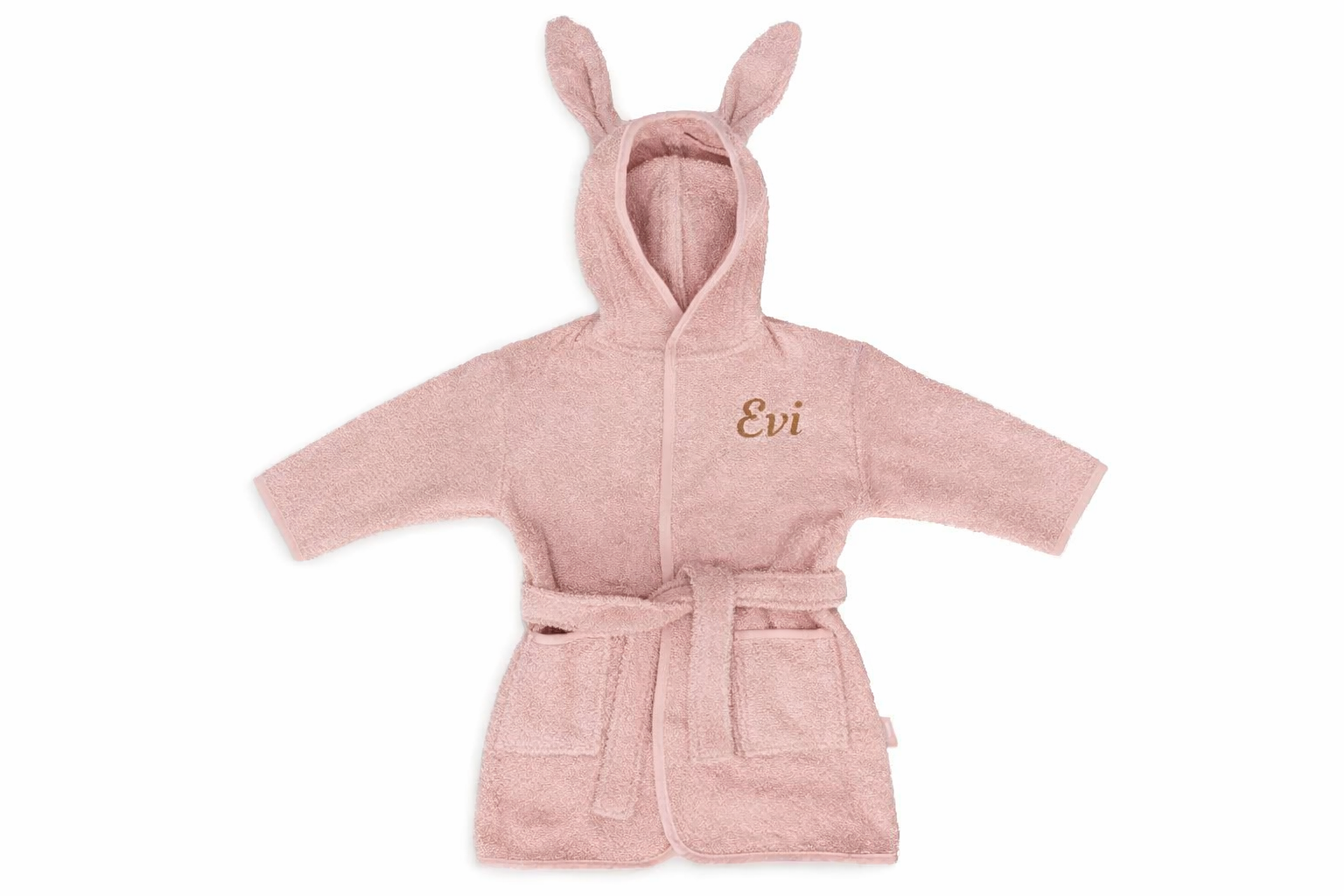 Jollein Baby Badjas Badstof - Wild rose - met naam