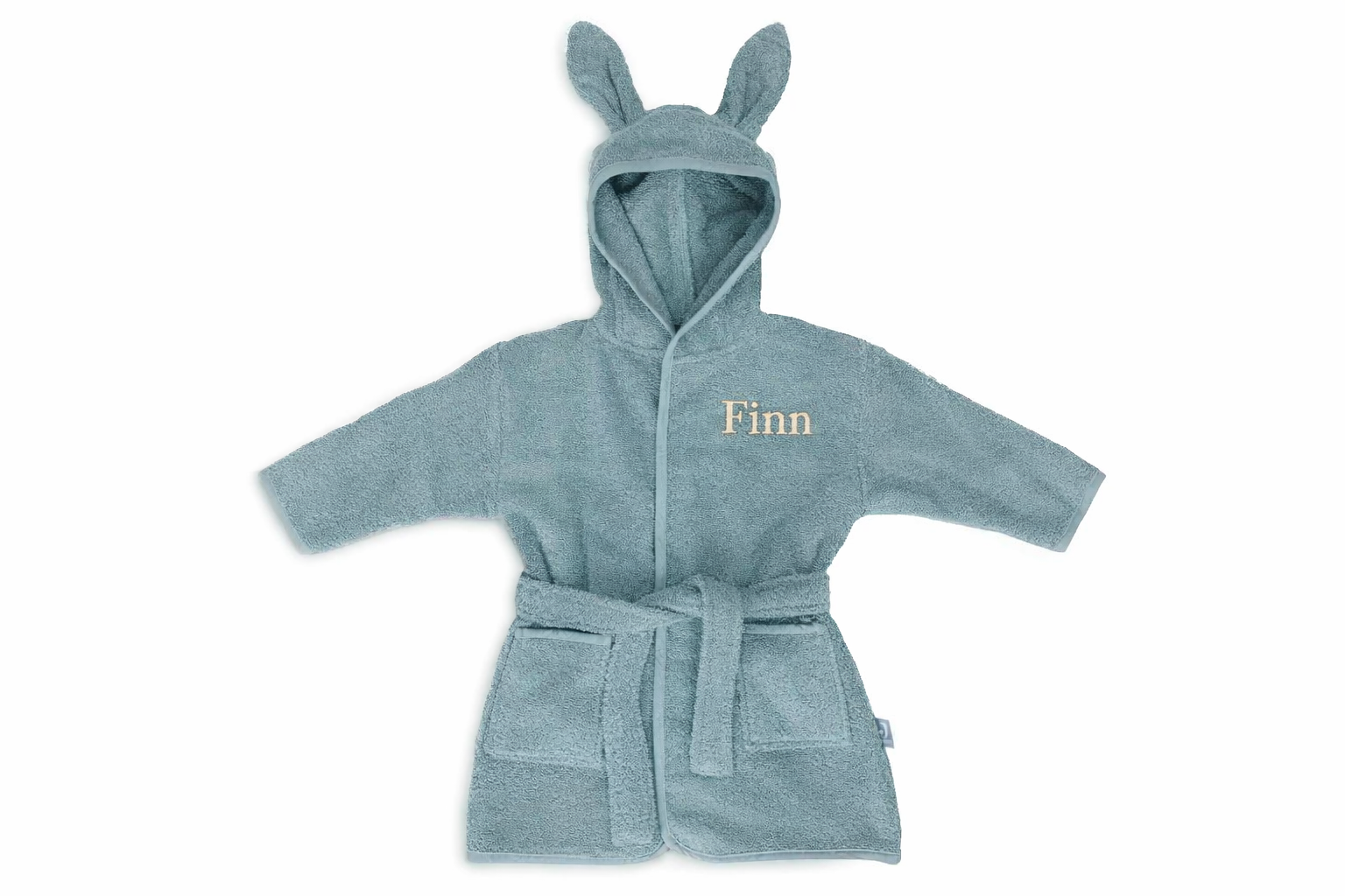 Jollein Baby Badjas Badstof - Sea green - met naam