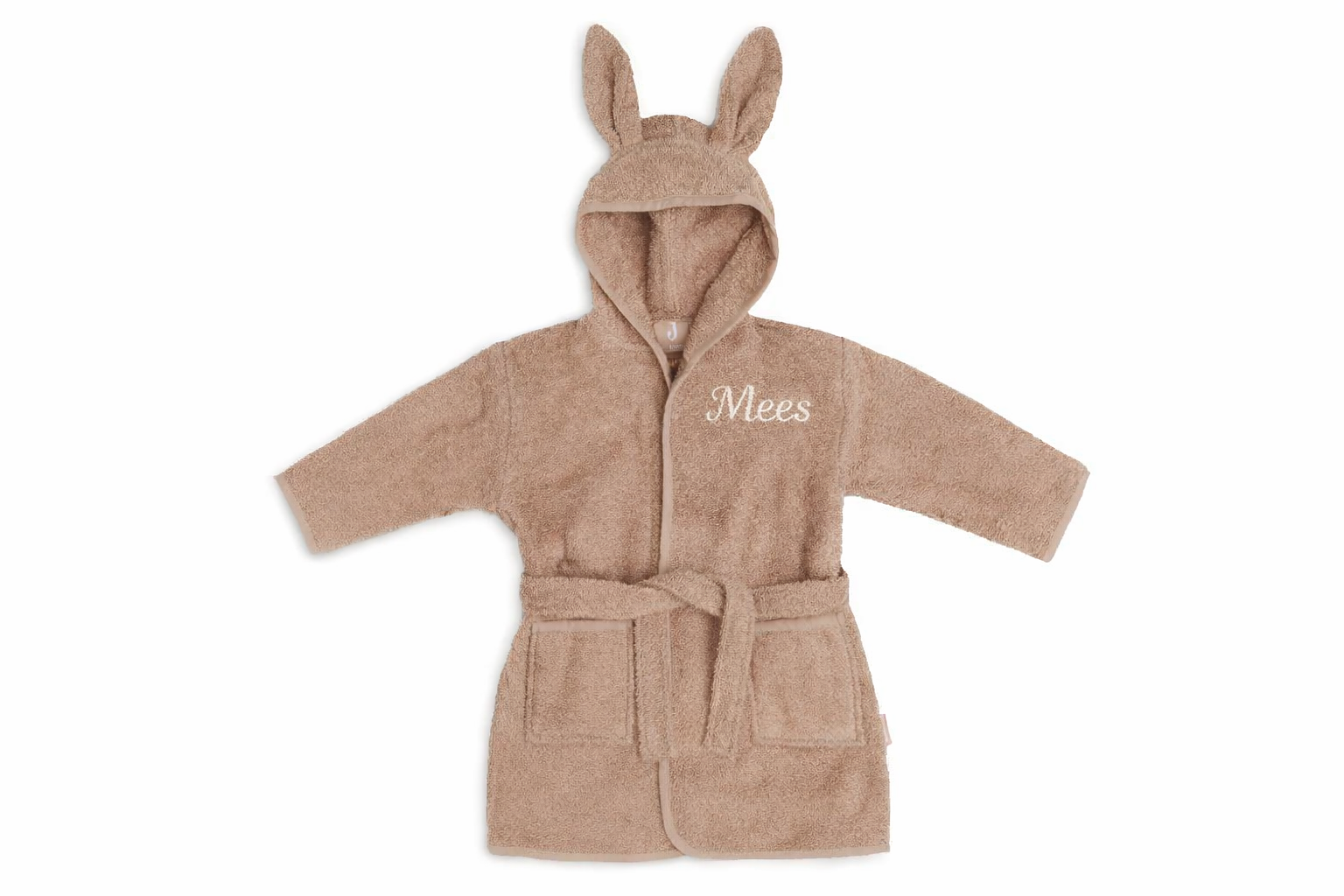 Jollein Baby Badjas Badstof - Biscuit - met naam