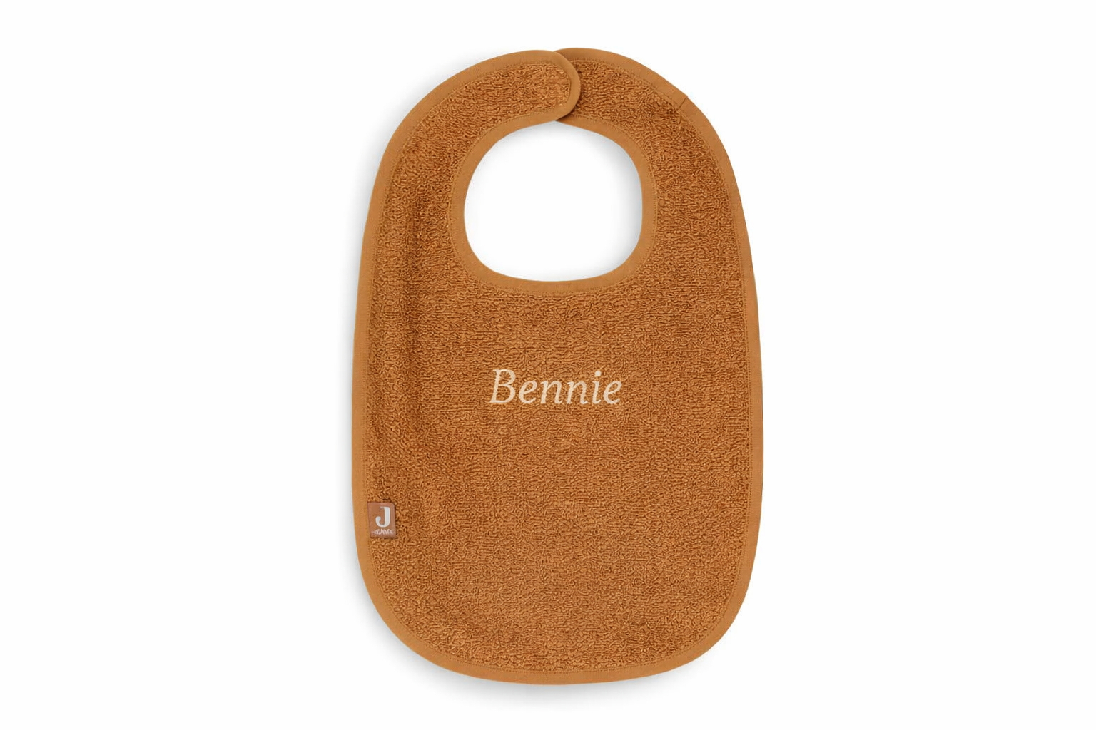 Jollein Slabbetje Badstof - Caramel - met naam