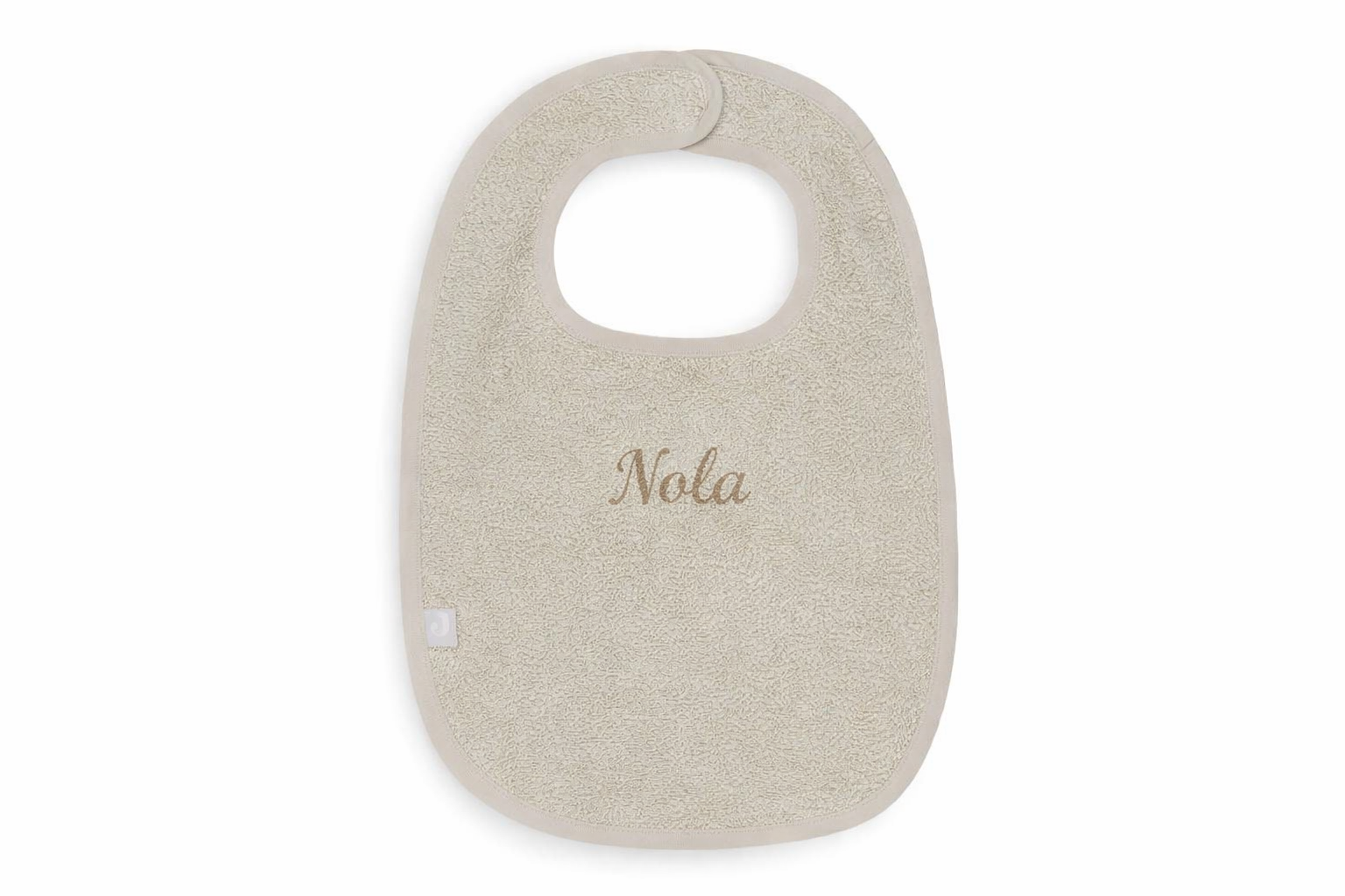 Jollein Slabbetje Badstof - Nougat - met naam