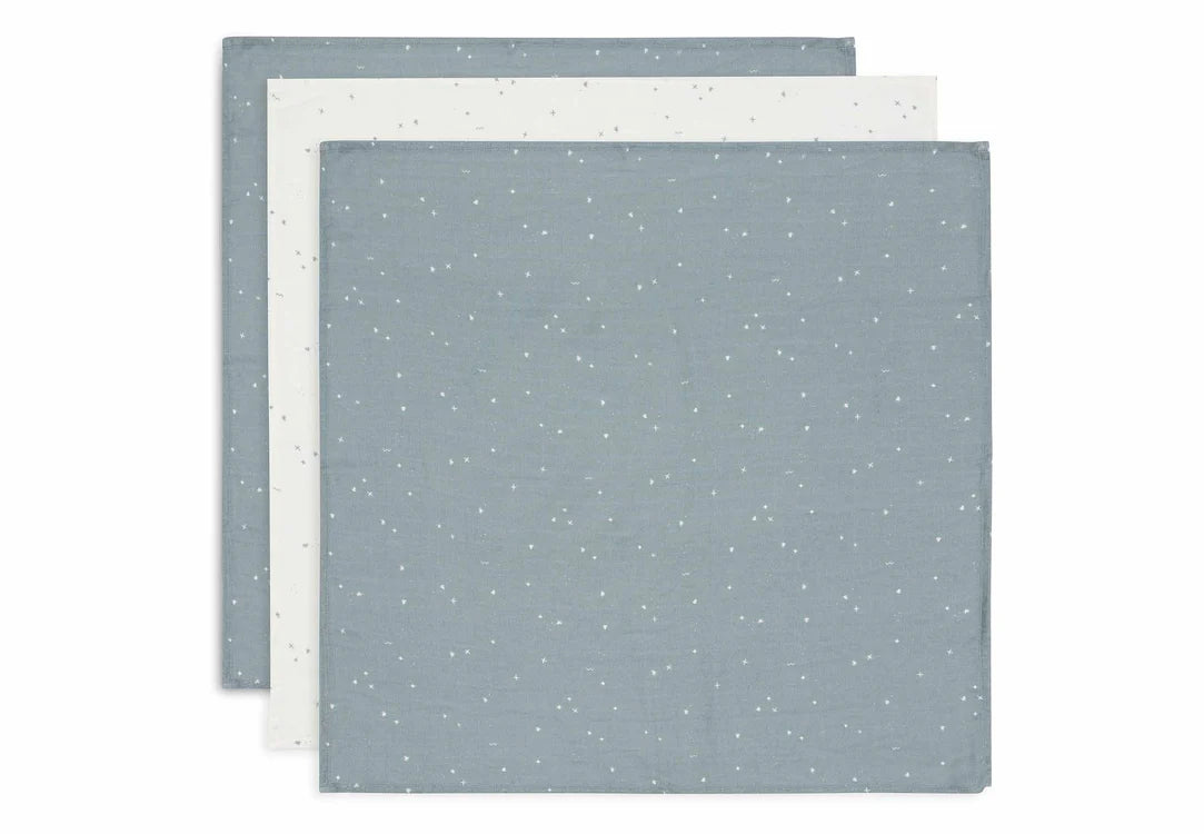 Jollein Hydrofiele Doek Small 70x70cm Twinkling - Sea Green - 3 Stuks