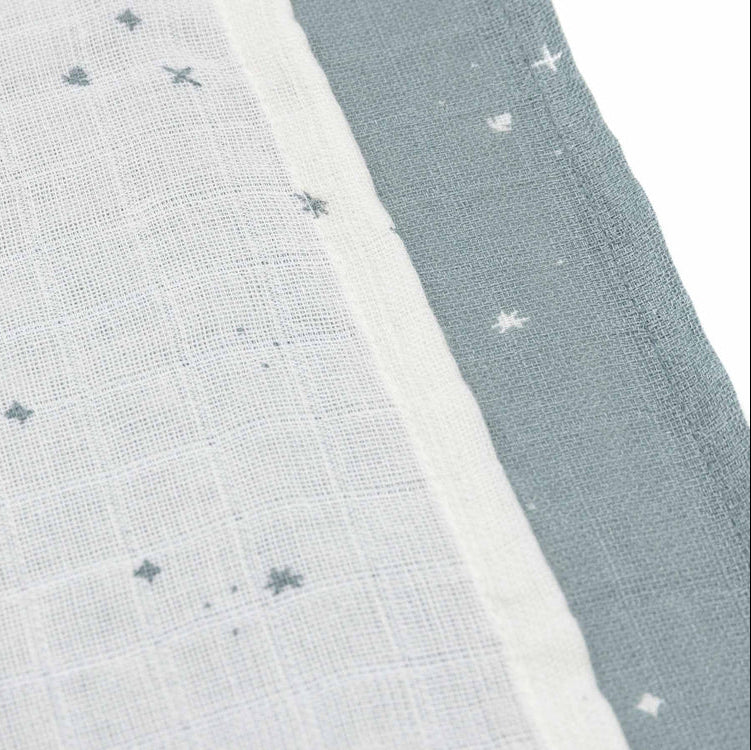 Jollein Hydrofiele Doek Large 115x115cm Twinkling - Sea Green - 2 Stuks