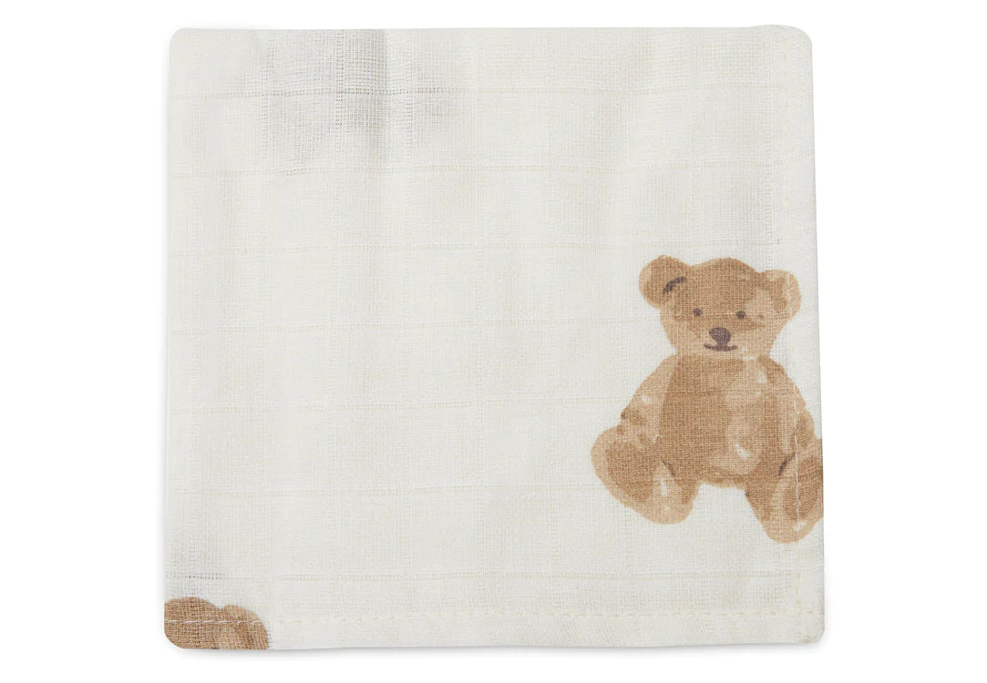 Jollein Hydrofiele Monddoekjes - Teddy bear - 3 pack