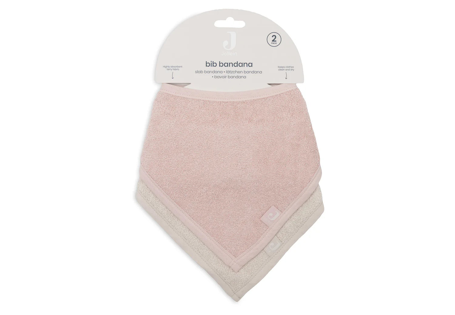 Jollein Slab Bandana Silk Rose/Sand (2pack)