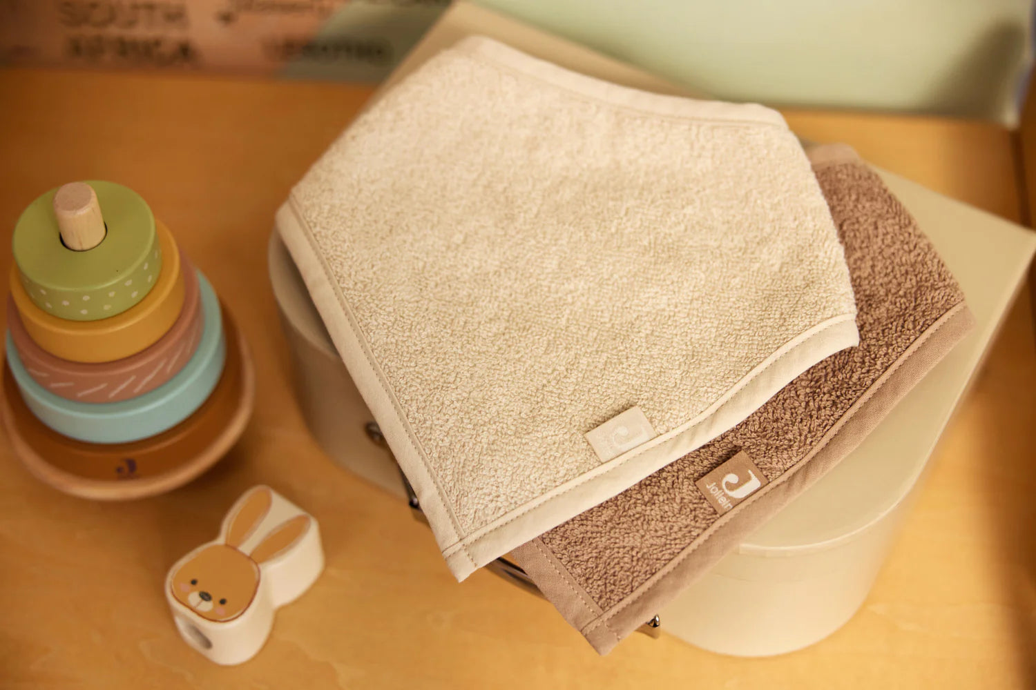 Jollein Slab Bandana Sand/Milky Coffee (2pack)