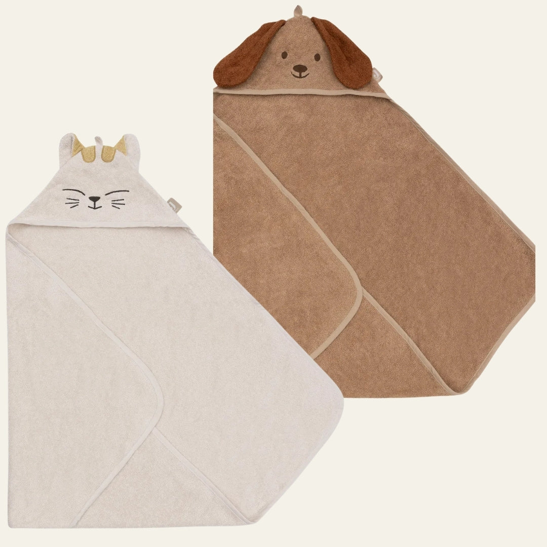 Badcape Badstof 75x 75cm - Diego Dog/Charlie Cat (met naam)