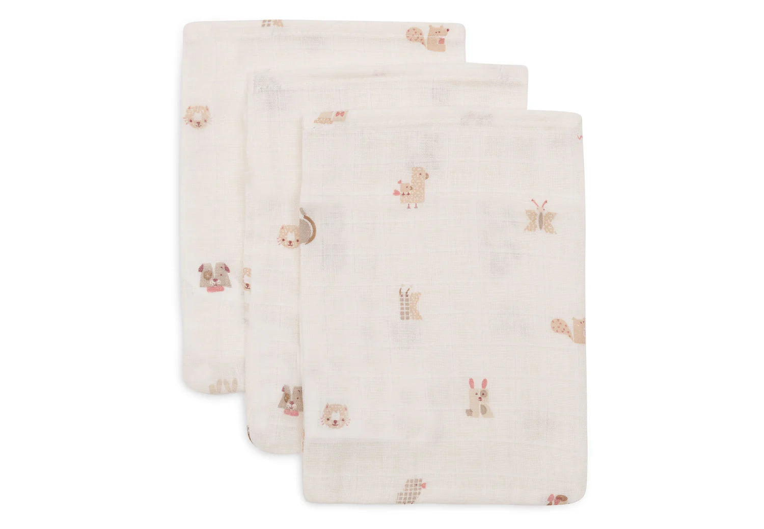 Jollein Washandje Hydrofiel - Animal Friends - 3 Stuks