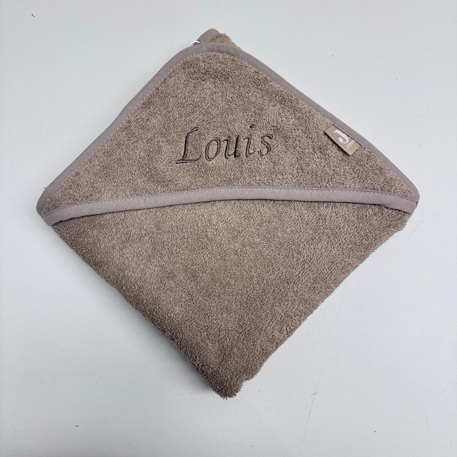 Jollein Badcape met Naam - Badstof - Biscuit