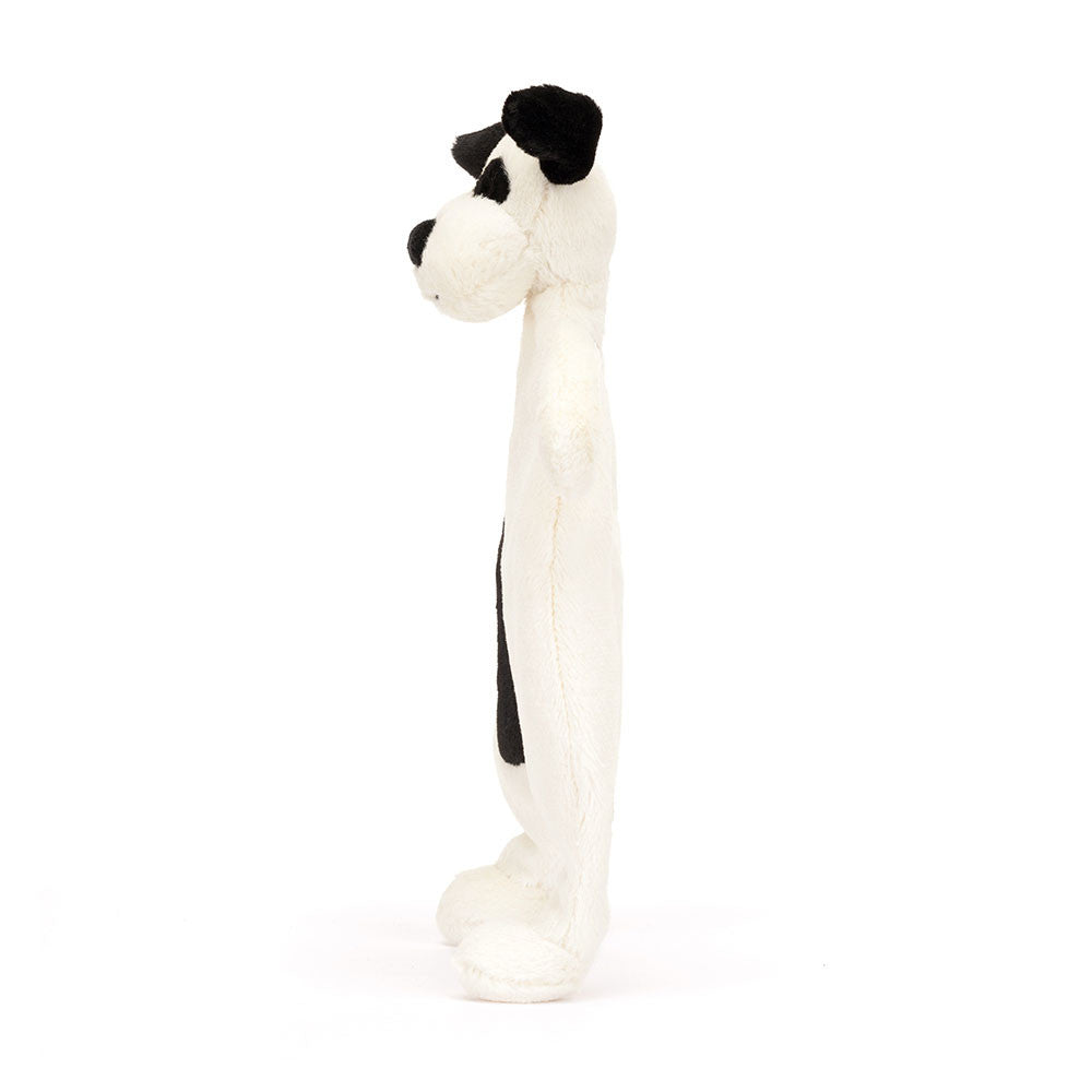 Jellycat Knuffeldoekje Bashful Black & Cream puppy