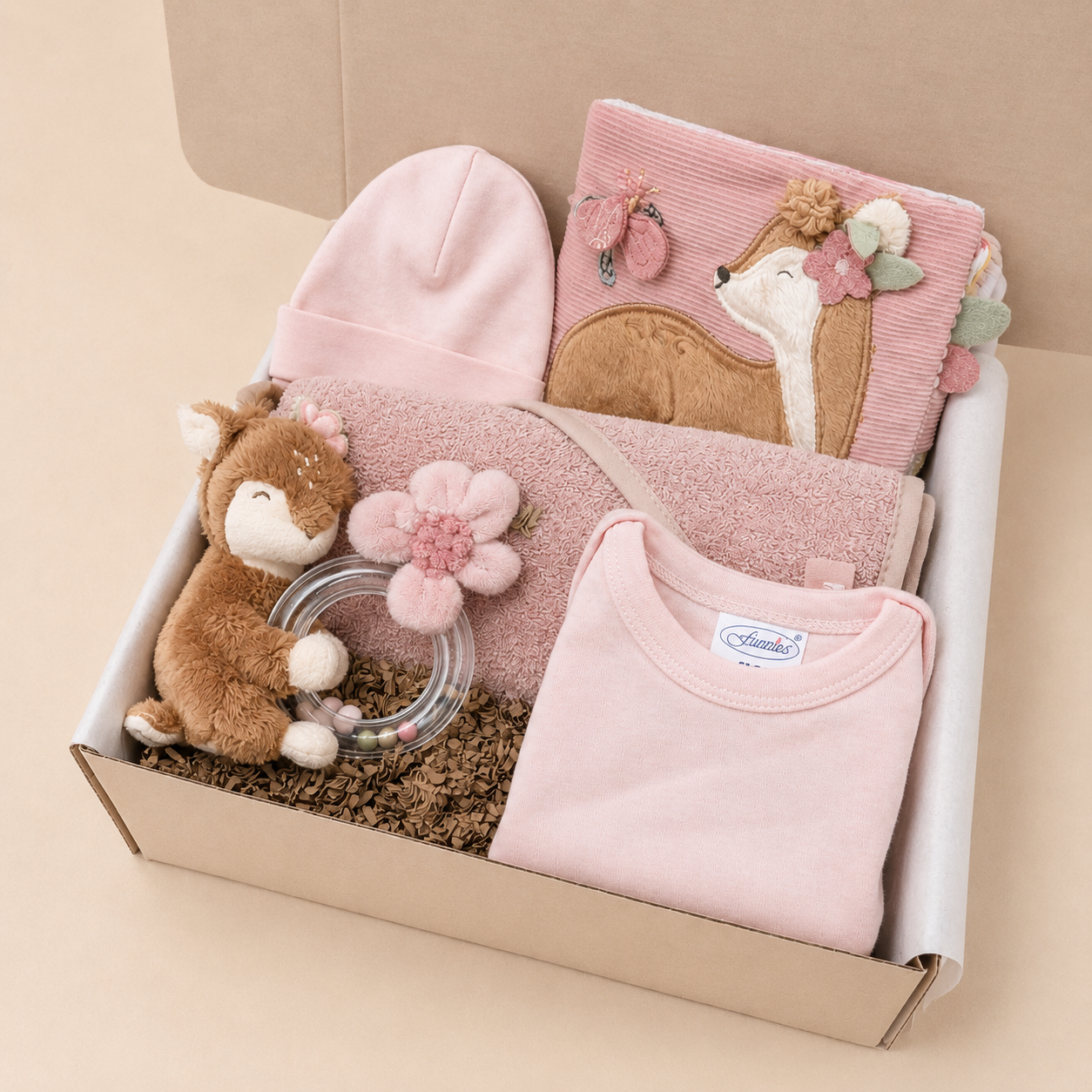 Kraamcadeau - Cadeaubox - Lieve hertje - Roze