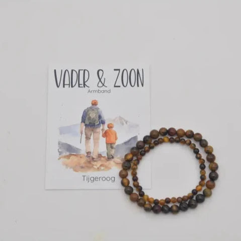 Geschenksetje Vader & zoon Tijgeroog