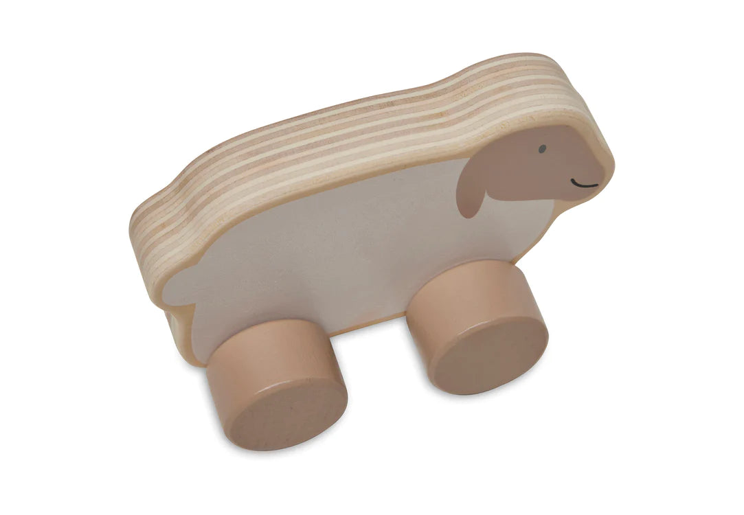 Jollein Houten Speelgoedauto Farm Lamb (11x9x6cm)