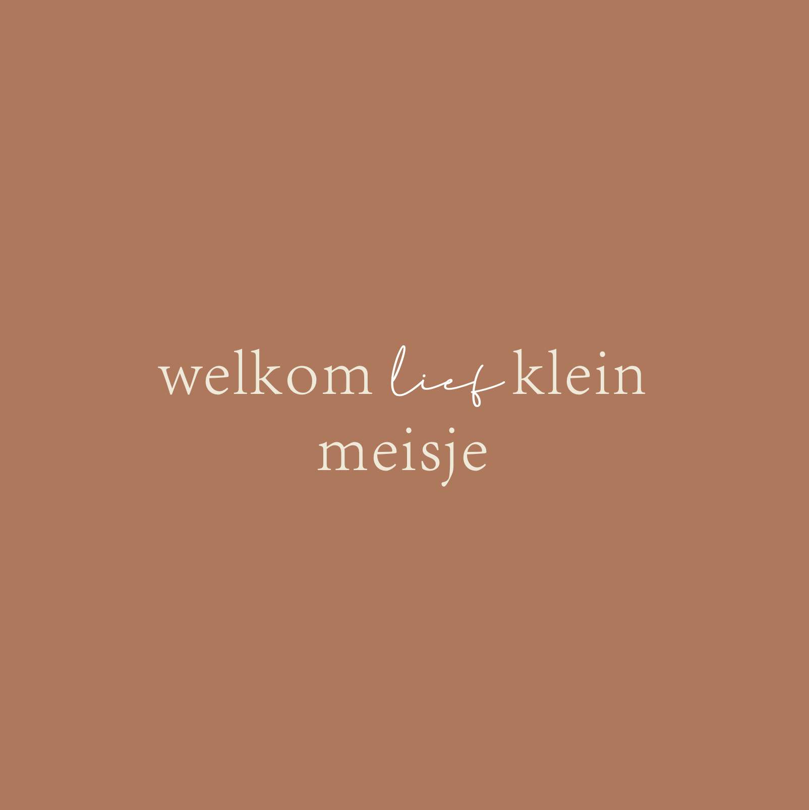 welkom lief klein meisje